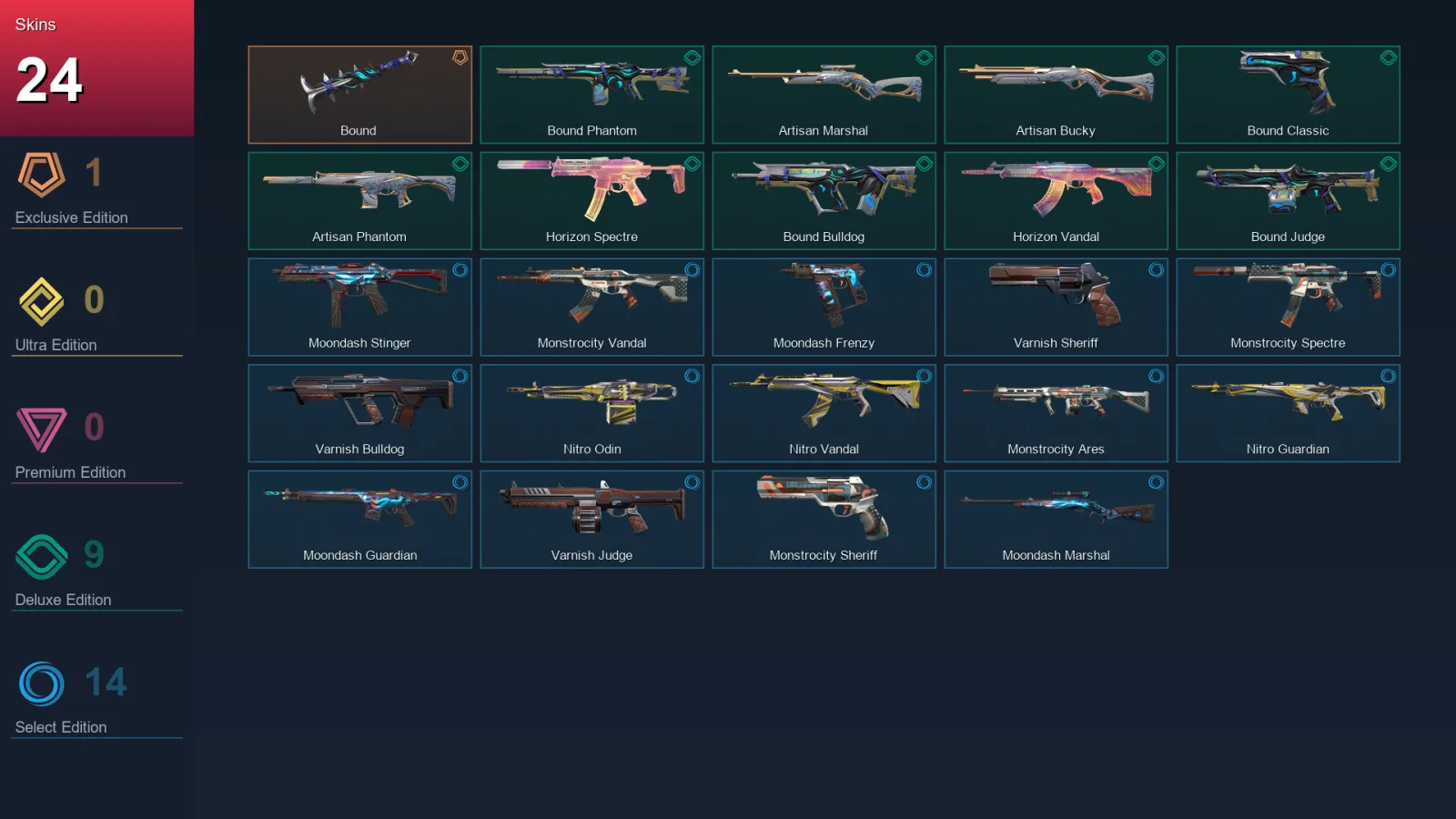 EU | Lv72 | Unranked | 24 Skin | 19 Agent | 35 Buddy — Monstrocity Spectre