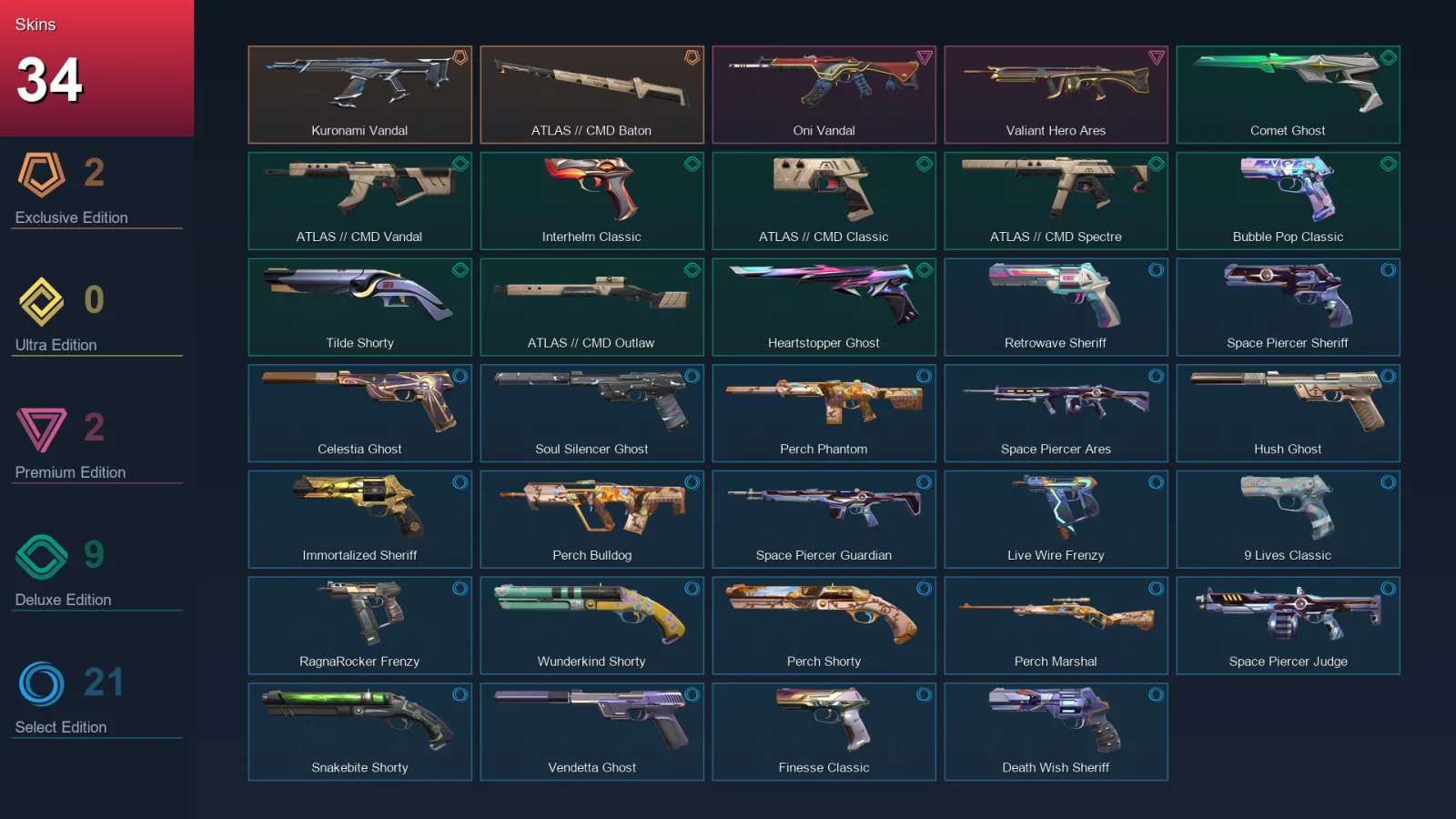 EU | Lv280 | Unranked | 34 Skin | 28 Agent | 89 Buddy — Ragnarocker Frenzy