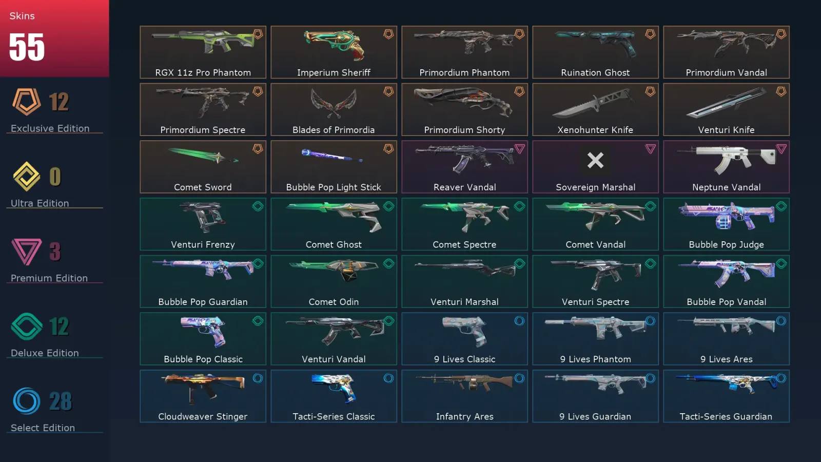 [Valorant] | EU | Level 128 | Silver 2 | 28 Agents | 55 Skins — Valorant account