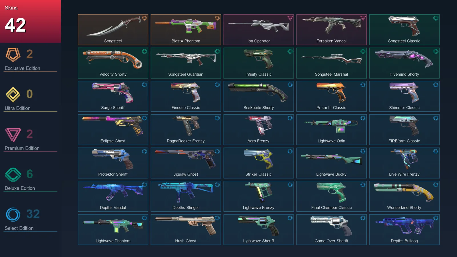 AP | Lv415 | Unranked | 42 Skin | 22 Agent | 98 Buddy