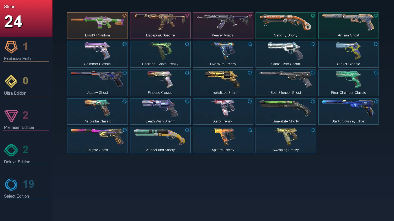 AP | Lv228 | Unranked | 24 Skin | 27 Agent | 74 Buddy
