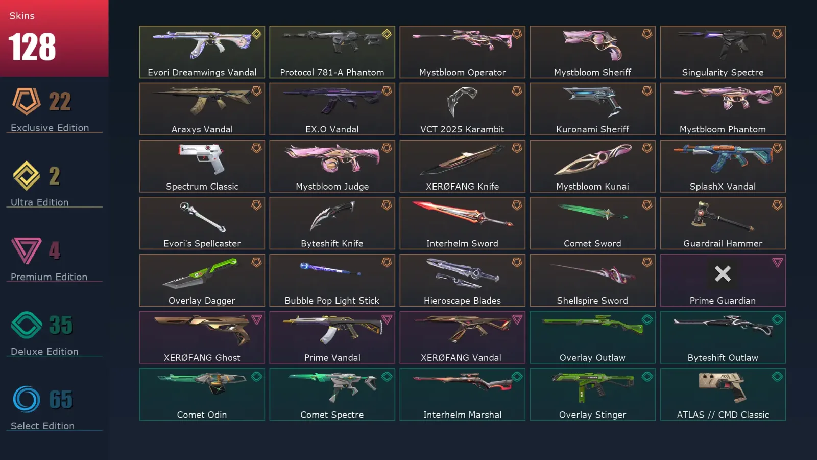 [Valorant] | EU | Level 369 | 28 Agents | 128 Skins — Valorant account