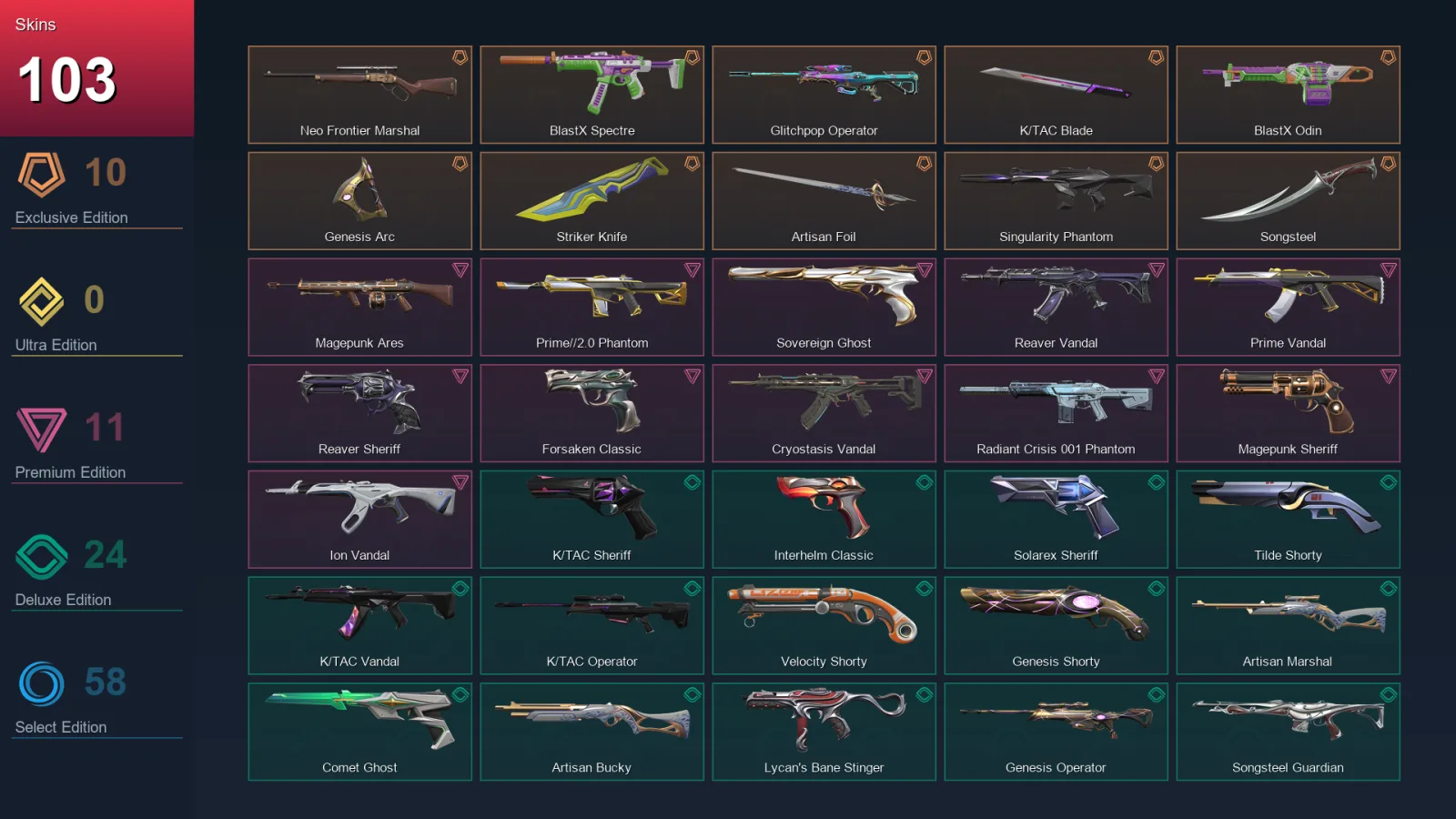 AP | Lv332 | Unranked | 103 Skin | 28 Agent | 156 Buddy — Valorant account