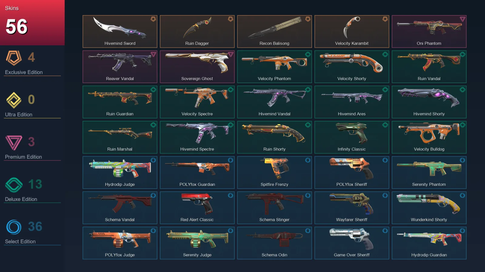 AP | Lv195 | Unranked | 56 Skin | 22 Agent | 97 Buddy
