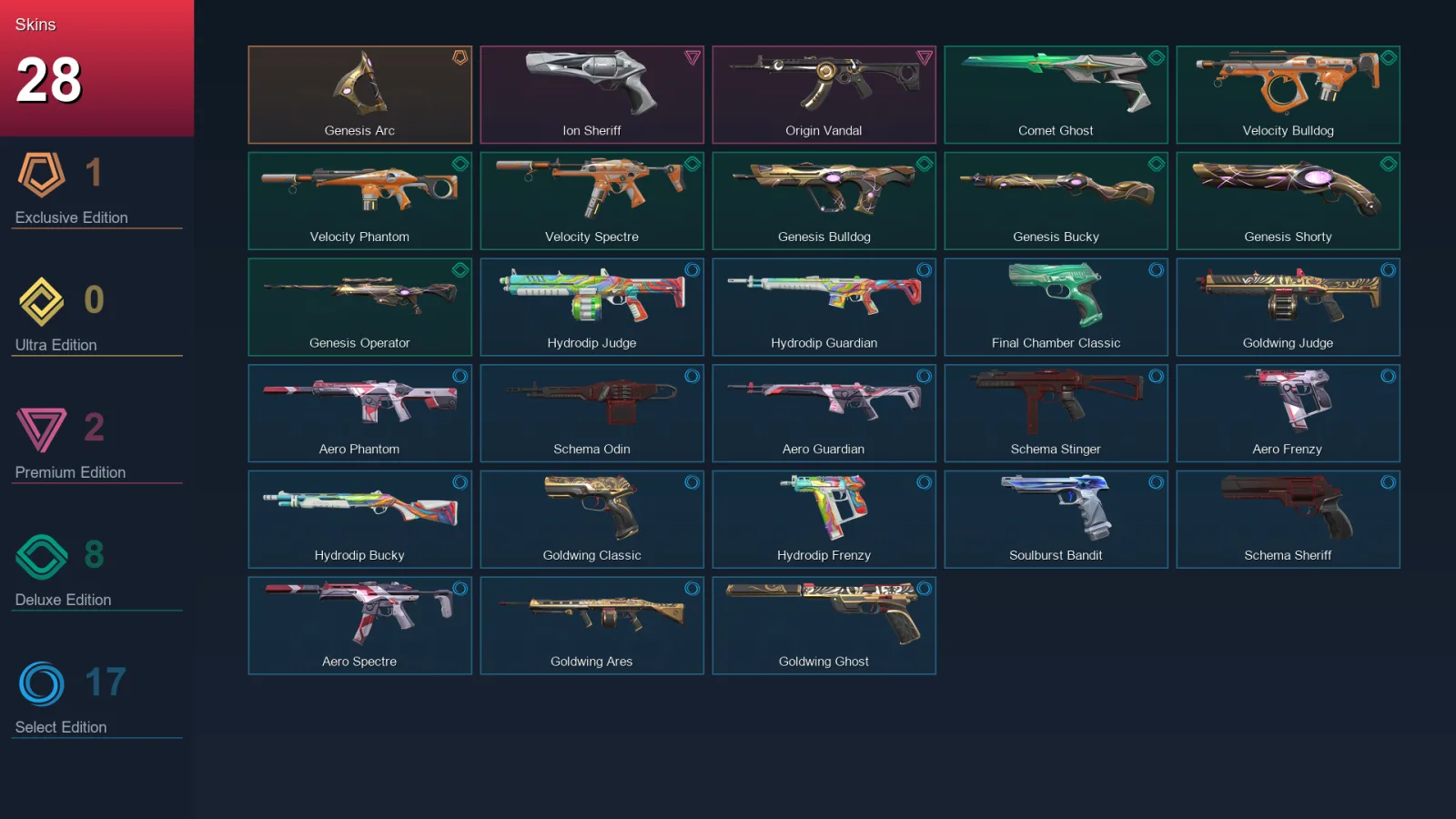 EU | Lv128 | Unranked | 28 Skin | 23 Agent | 53 Buddy