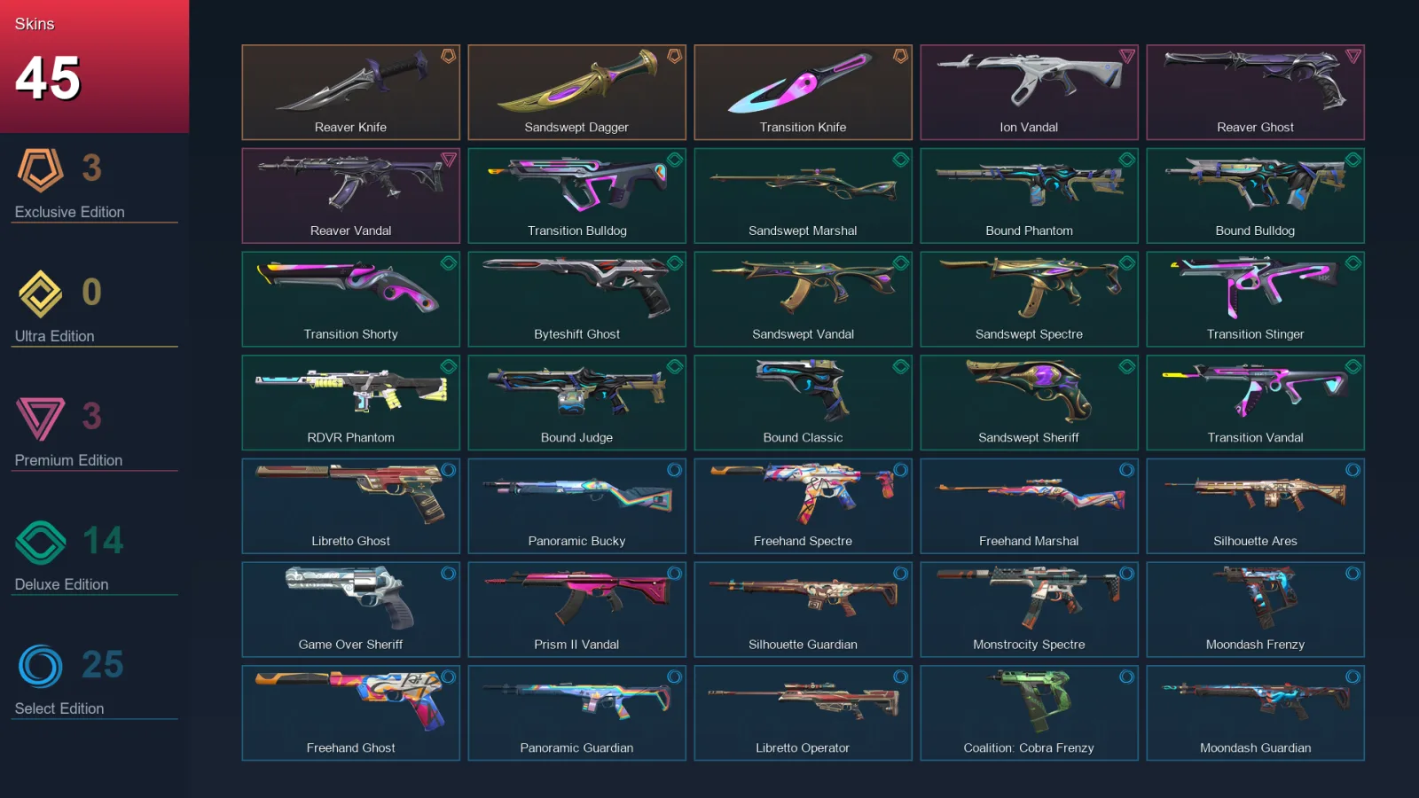 AP | Lv166 | Unranked | 45 Skin | 29 Agent | 78 Buddy