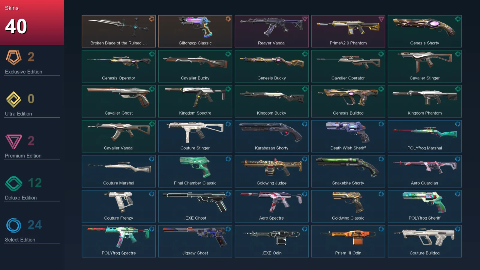 AP | Lv99 | Unranked | 40 Skin | 22 Agent | 67 Buddy — Valorant account