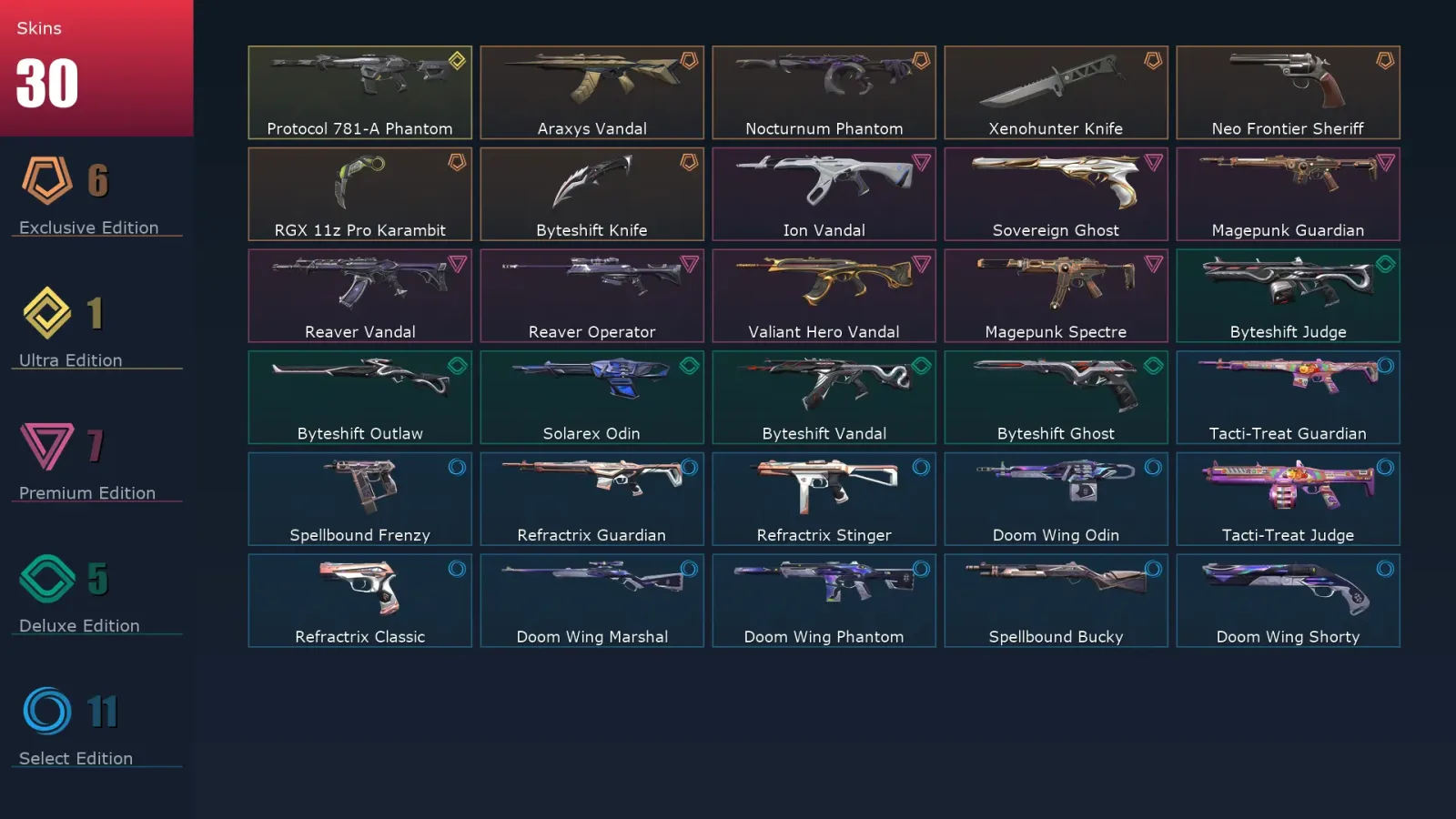 [Valorant] | EU | Level 39 | 16 Agents | 30 Skins — Valorant account