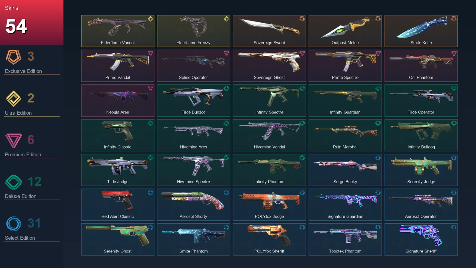 AP | Lv32 | Unranked | 54 Skin | 20 Agent | 41 Buddy — Valorant account