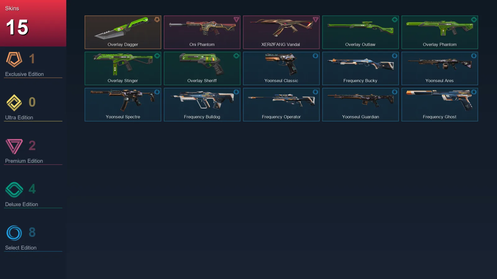 EU | Lv45 | Unranked | 15 Skin | 17 Agent | 18 Buddy