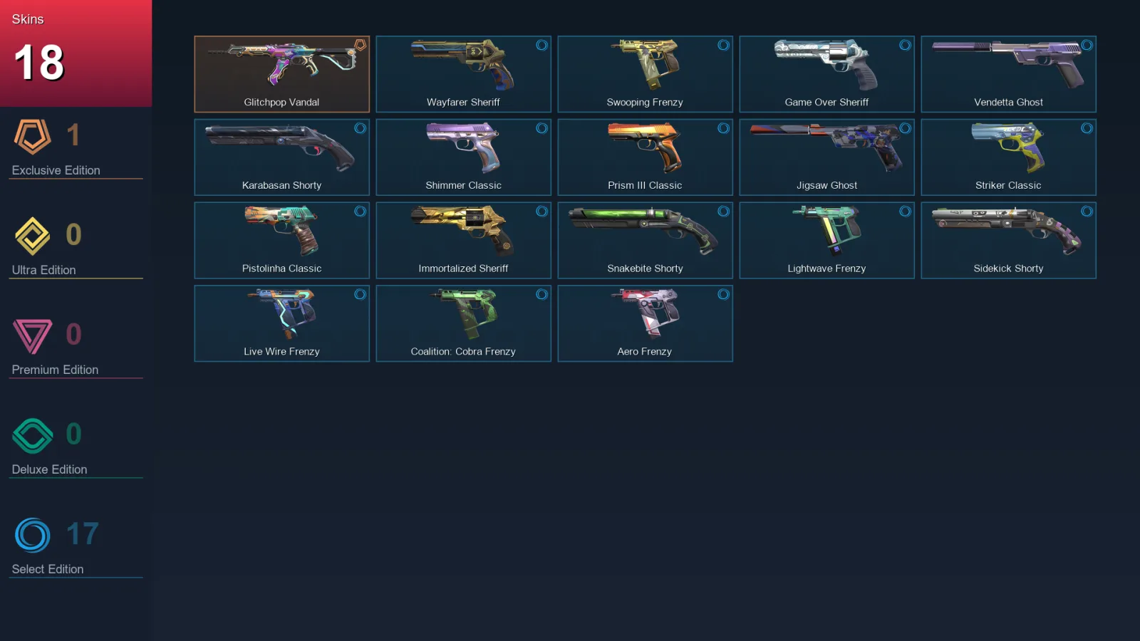 AP | Lv233 | Unranked | 18 Skin | 25 Agent | 88 Buddy