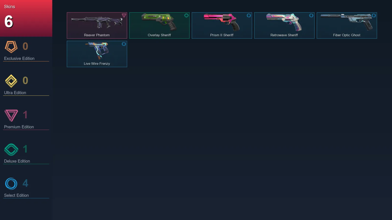AP | Lv164 | Unranked | 6 Skin | 28 Agent | 75 Buddy