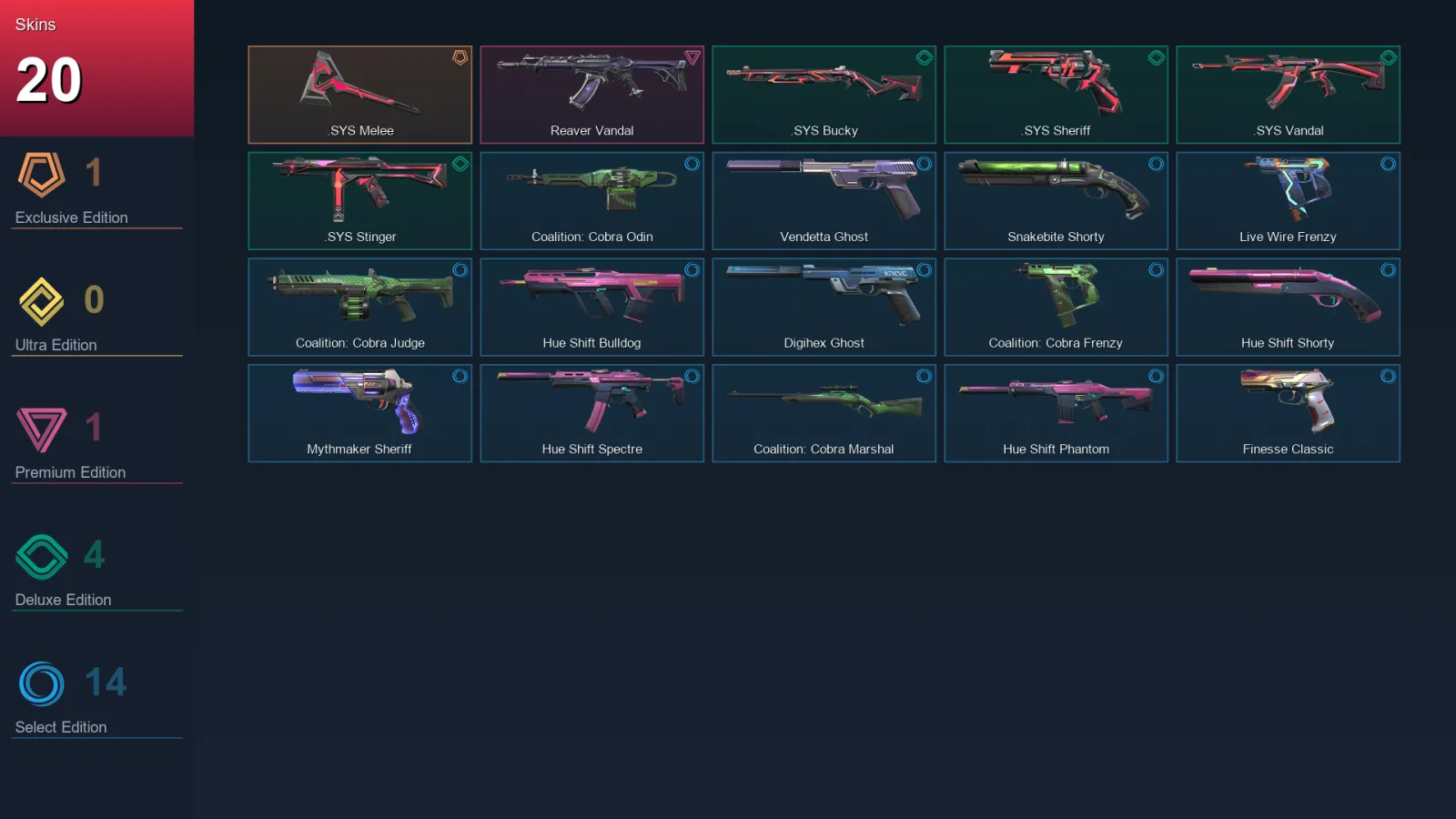 AP | Lv146 | Unranked | 20 Skin | 27 Agent | 65 Buddy