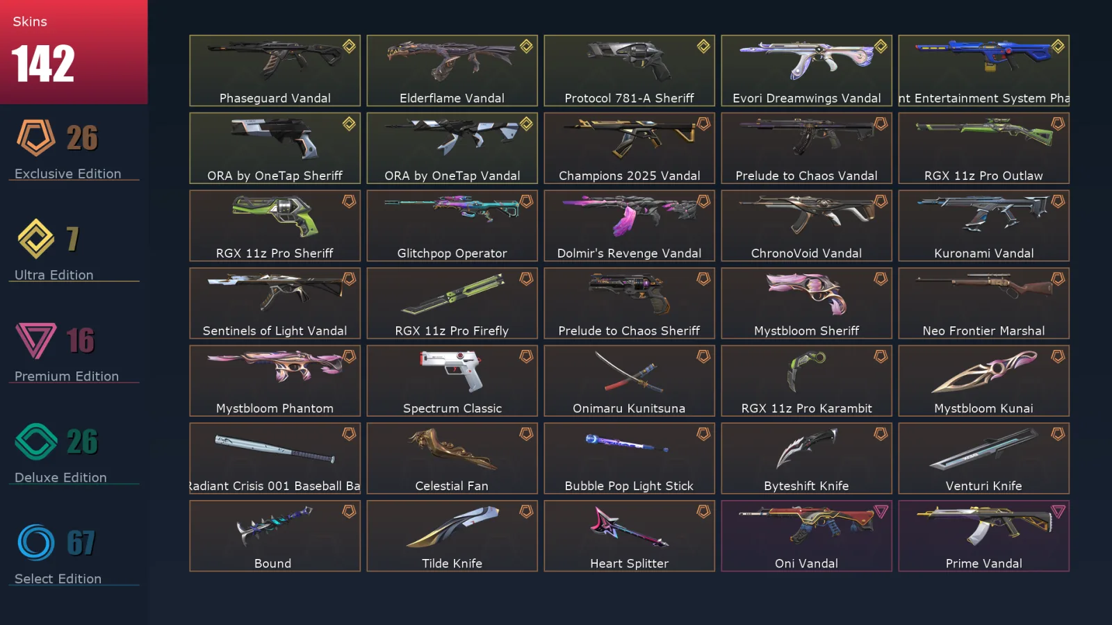 [Valorant] | EU | Level 461 | Silver 1 | 29 Agents | 142 Skins