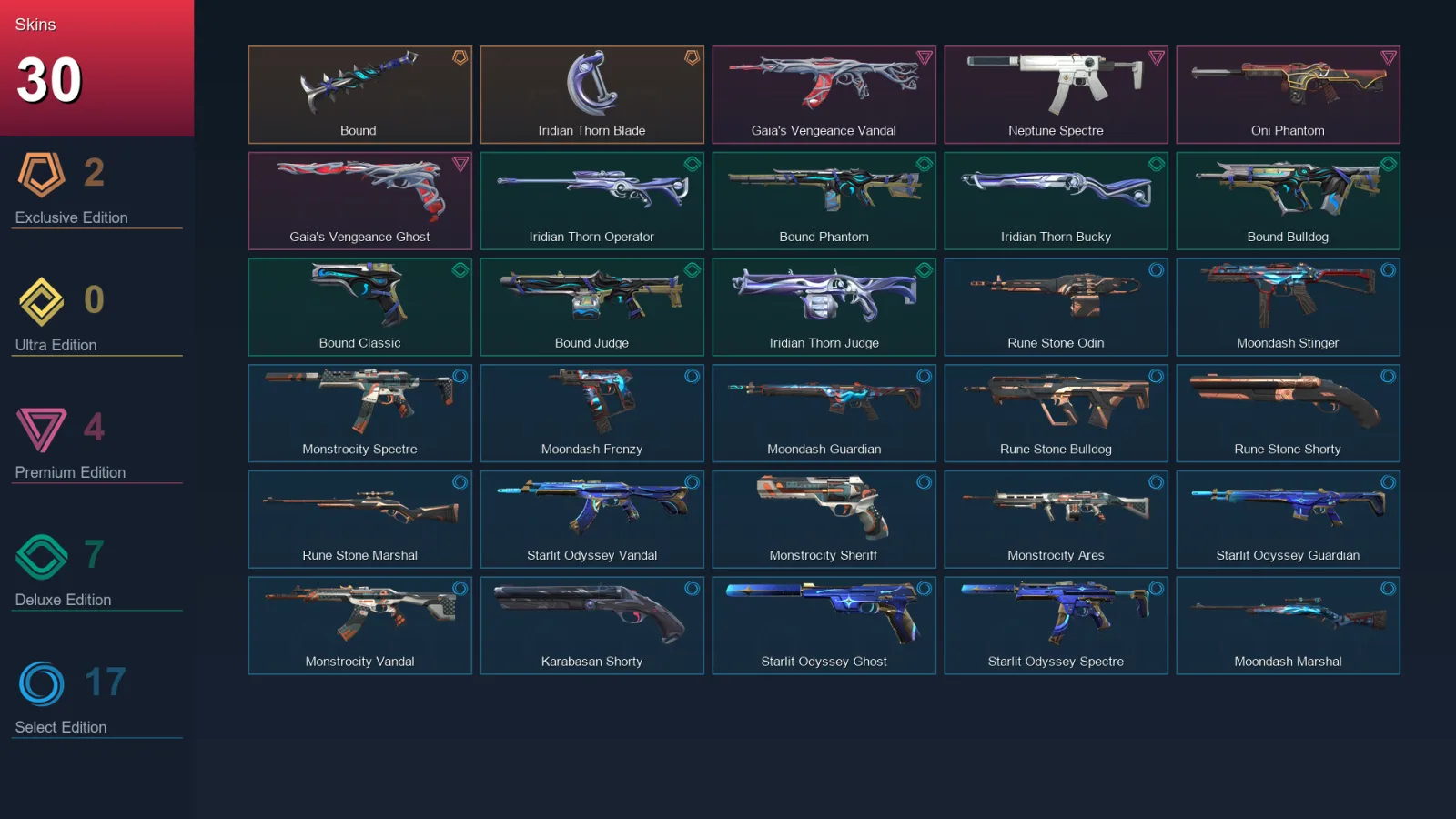 EU | Lv97 | Unranked | 30 Skin | 28 Agent | 57 Buddy