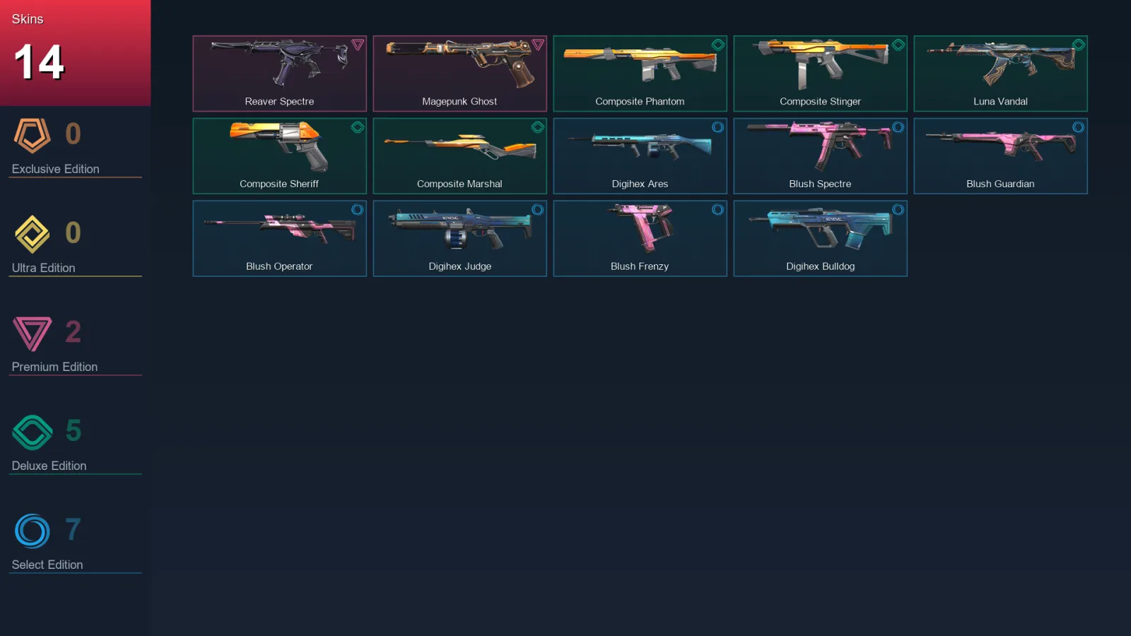 EU | Reaver Spectre | Magepunk Ghost | Composite Phantom | Composite Stinger | 14 Skin | 11 Agent | 16 Buddy | Lv34