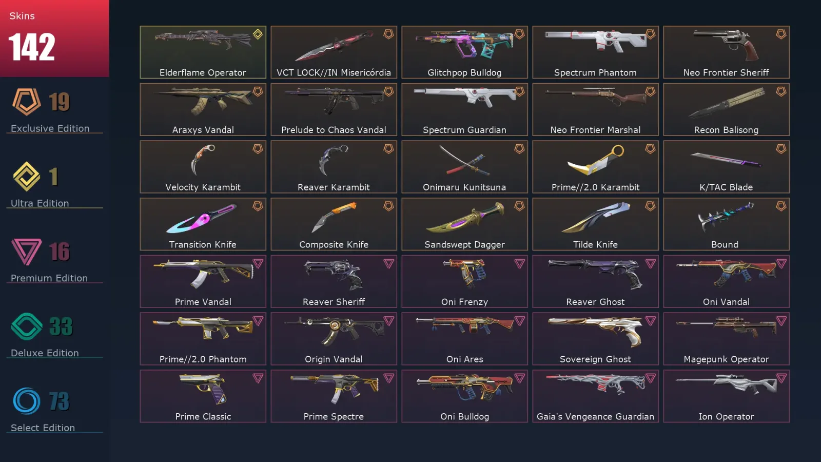 [Valorant] | EU | Level 287 | Iron 2 | 29 Agents | 142 Skins — Valorant account