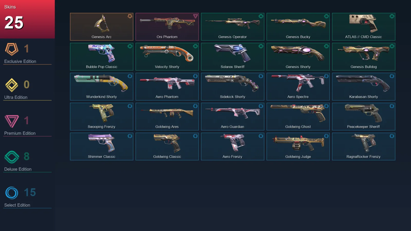 AP | Lv164 | Unranked | 25 Skin | 28 Agent | 87 Buddy — Valorant account
