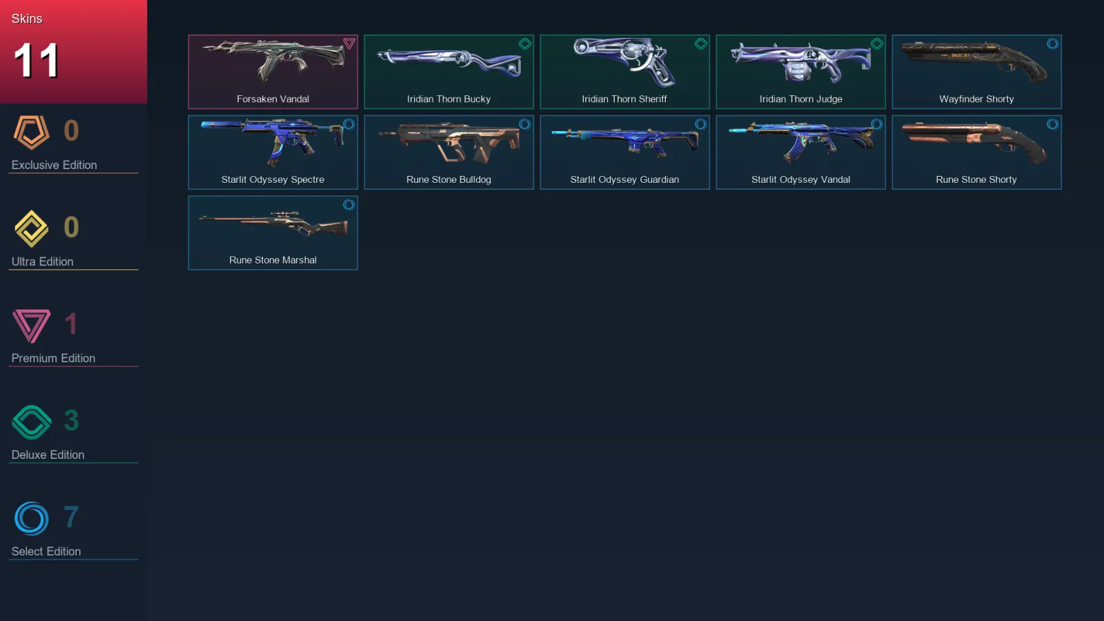 EU | Lv59 | Unranked | 11 Skin | 16 Agent | 32 Buddy