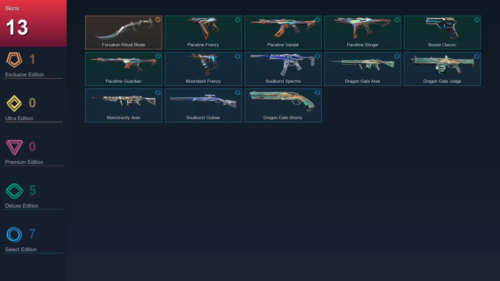 NA | Lv29 | Unranked | 13 Skin | 10 Agent | 14 Buddy
