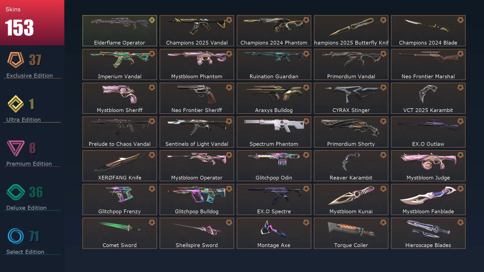 [Valorant] | EU | Level 200 | 28 Agents | 153 Skins — Valorant account
