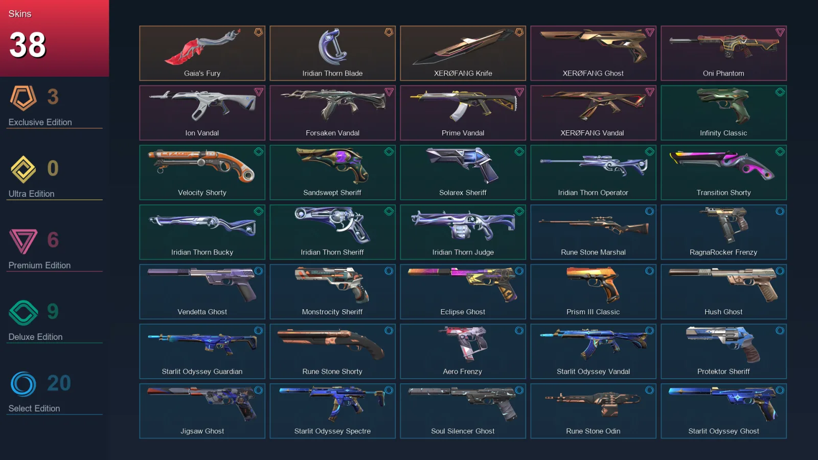 AP | Lv318 | Unranked | 38 Skin | 28 Agent | 119 Buddy