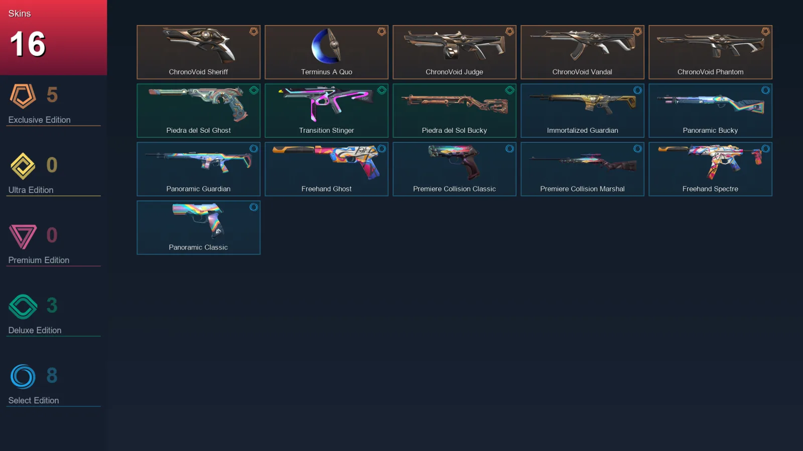 AP | Lv43 | Unranked | 16 Skin | 13 Agent | 25 Buddy