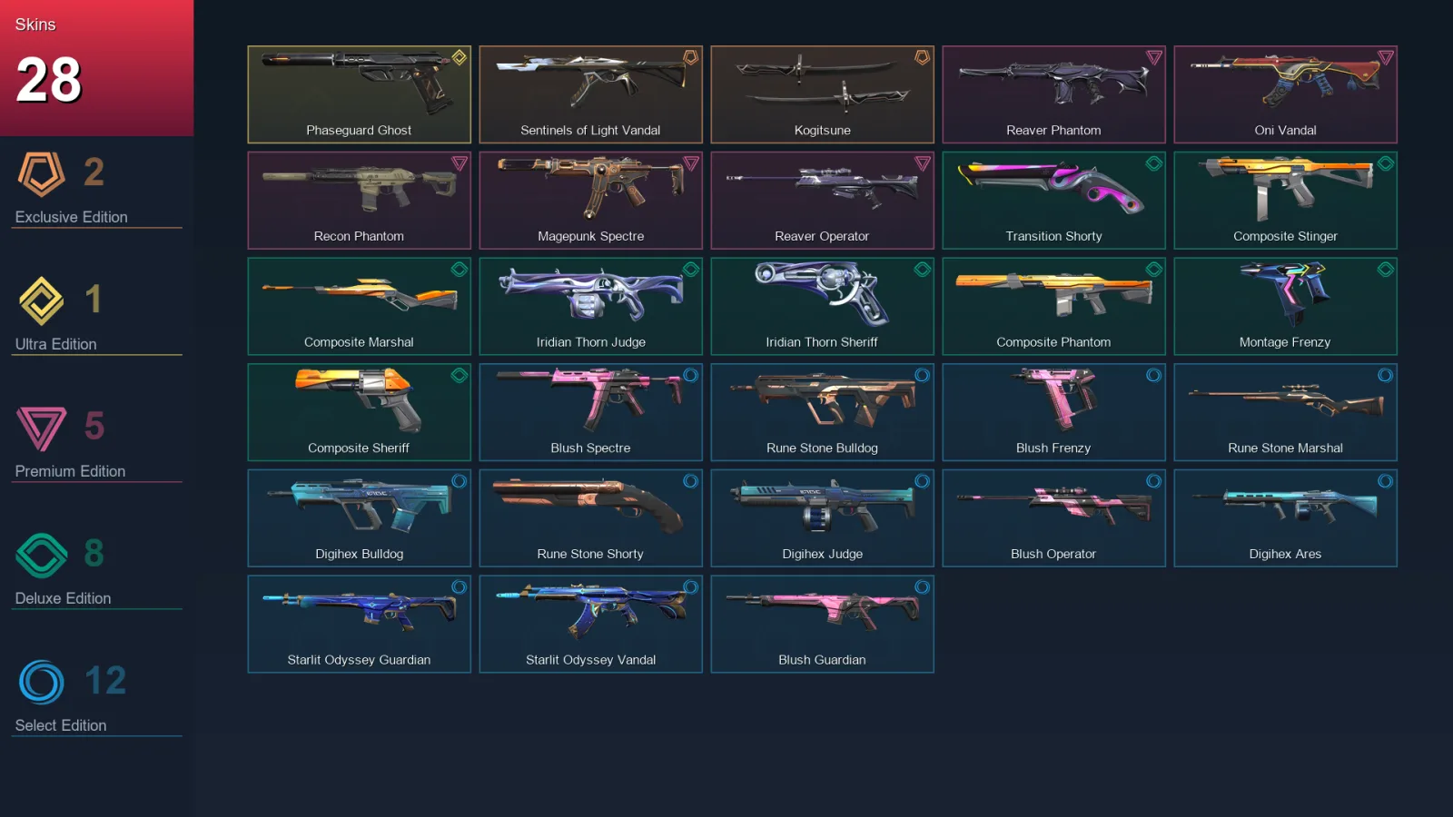 NA | Lv75 | Unranked | 28 Skin | 17 Agent | 35 Buddy