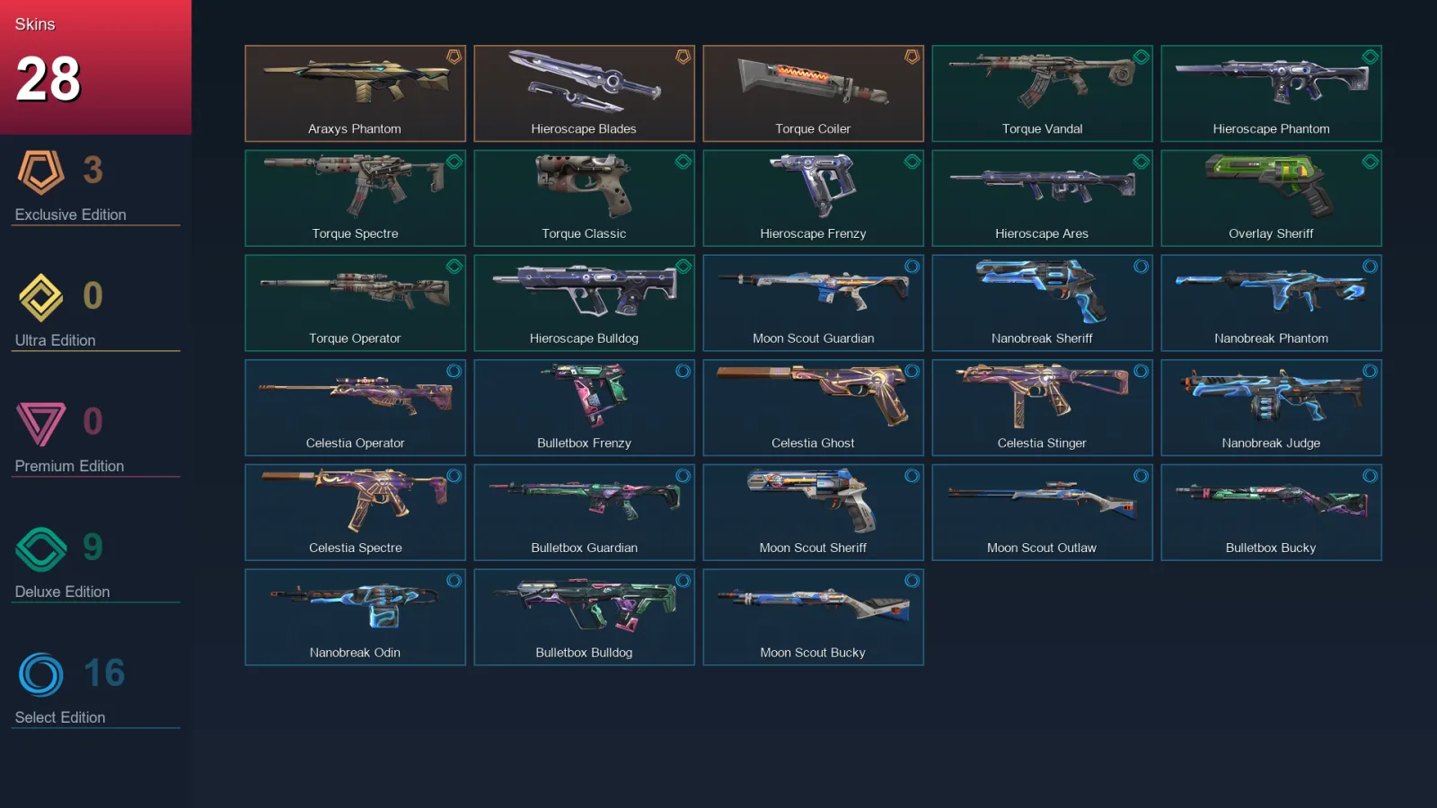 BR | Lv118 | Unranked | 28 Skin | 28 Agent | 43 Buddy