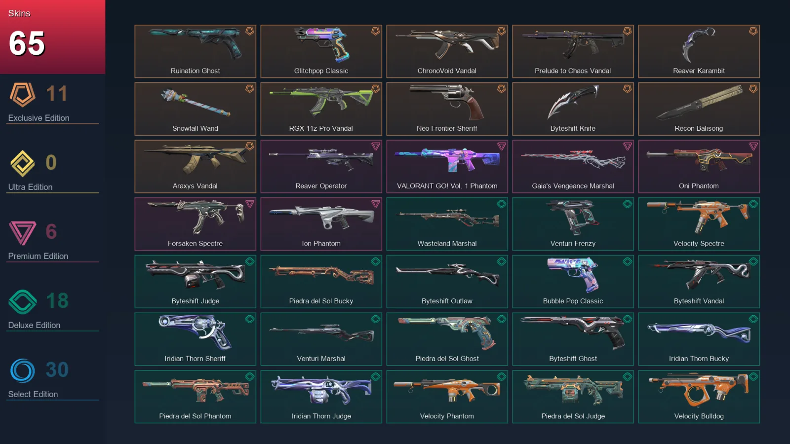 NA | Lv101 | Unranked | 65 Skin | 28 Agent | 80 Buddy
