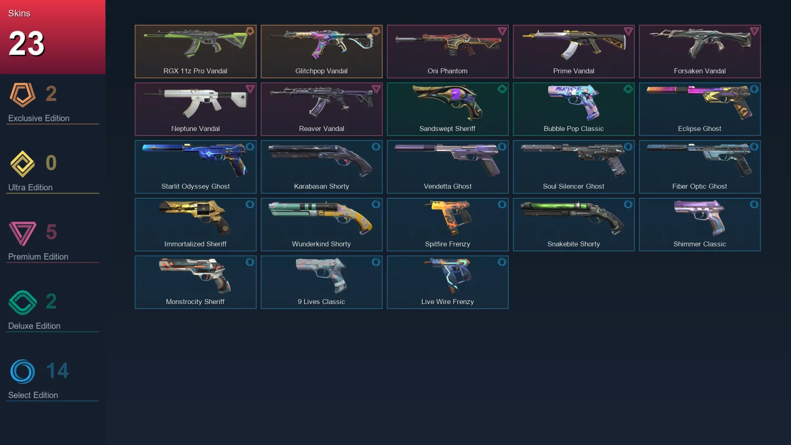 AP | Lv206 | Unranked | 23 Skin | 26 Agent | 86 Buddy