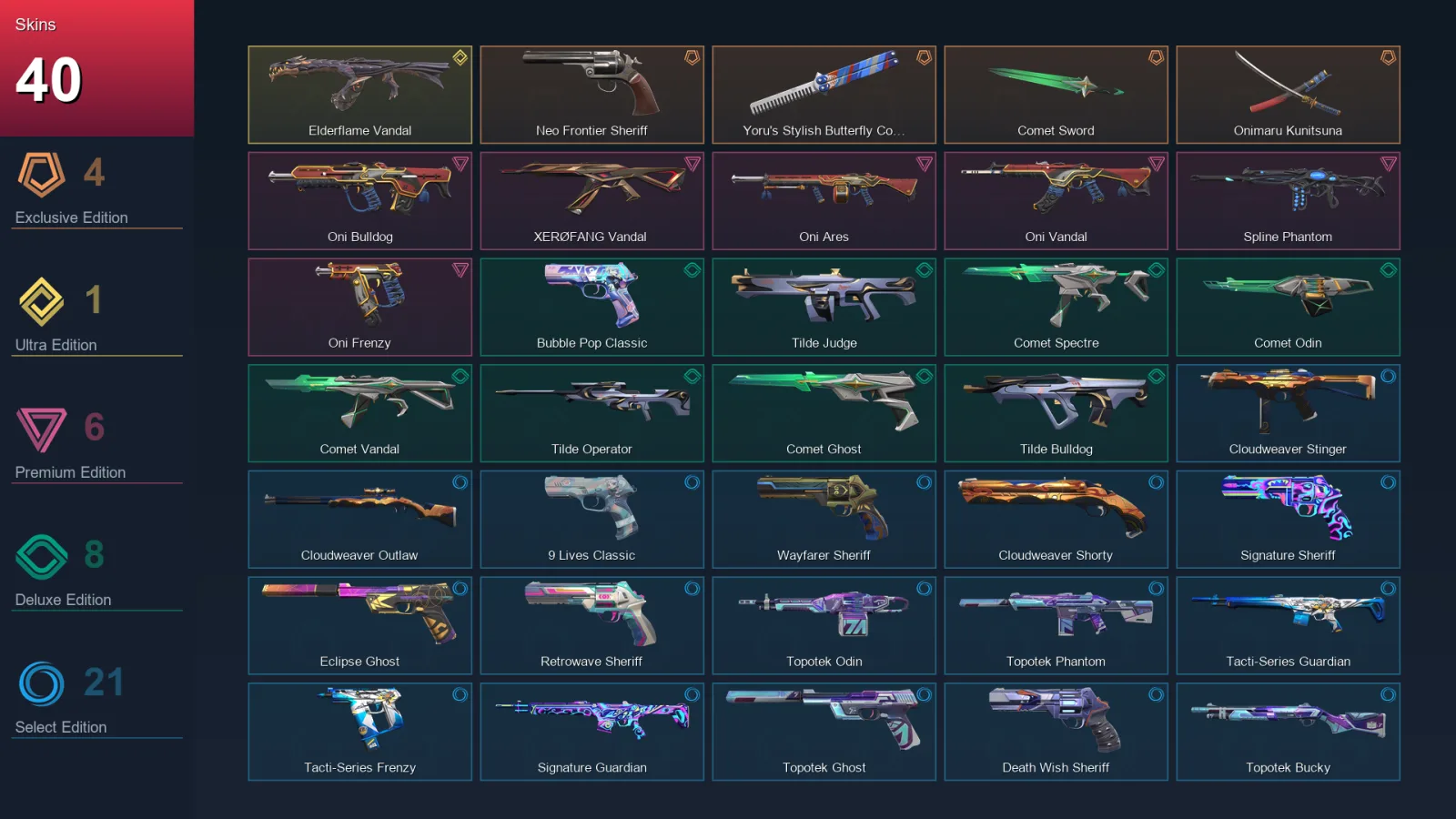 AP | Lv156 | Unranked | 40 Skin | 28 Agent | 70 Buddy