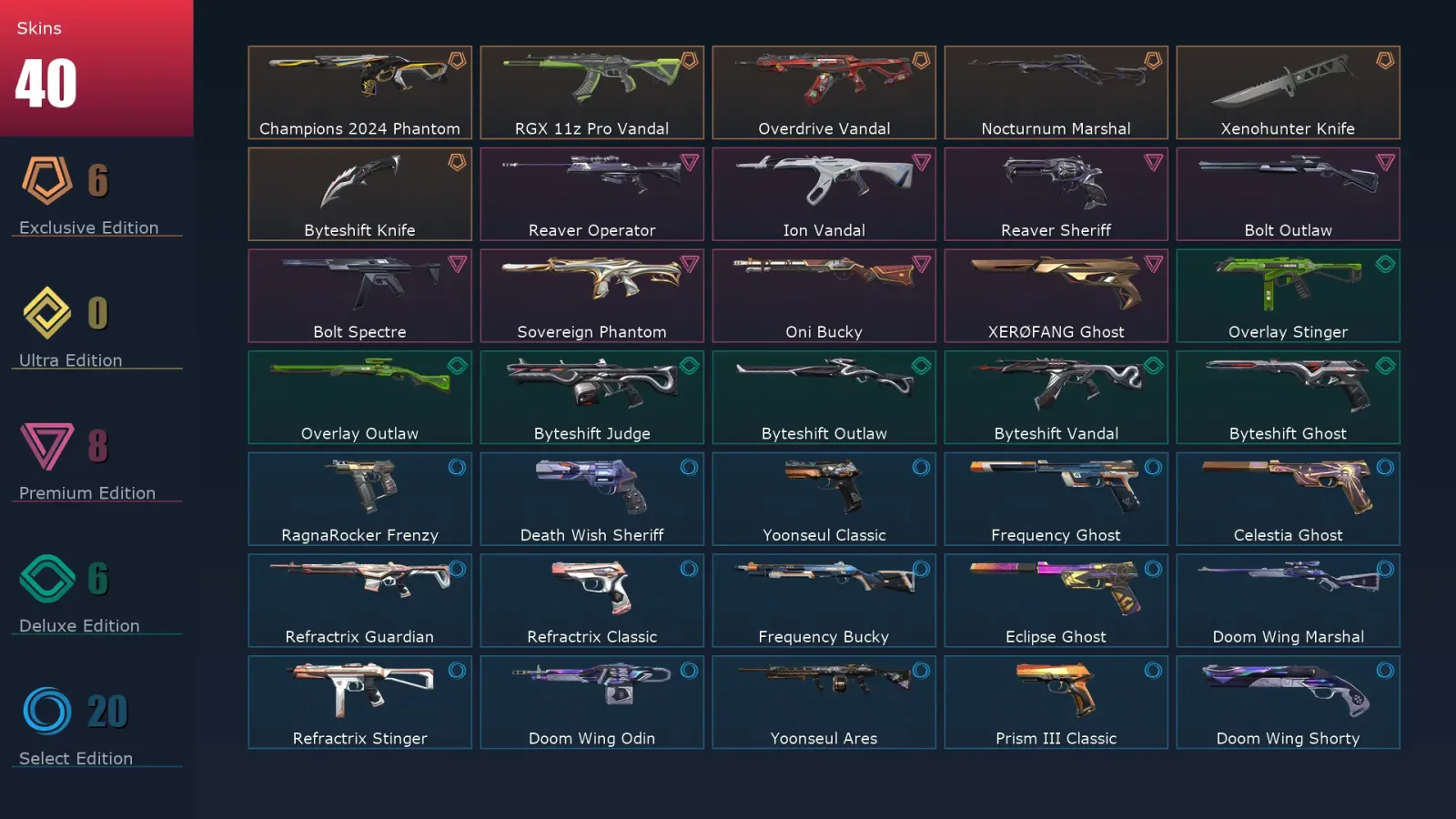[Valorant] | EU | Level 132 | Platinum 3 | 29 Agents | 40 Skins — Valorant account