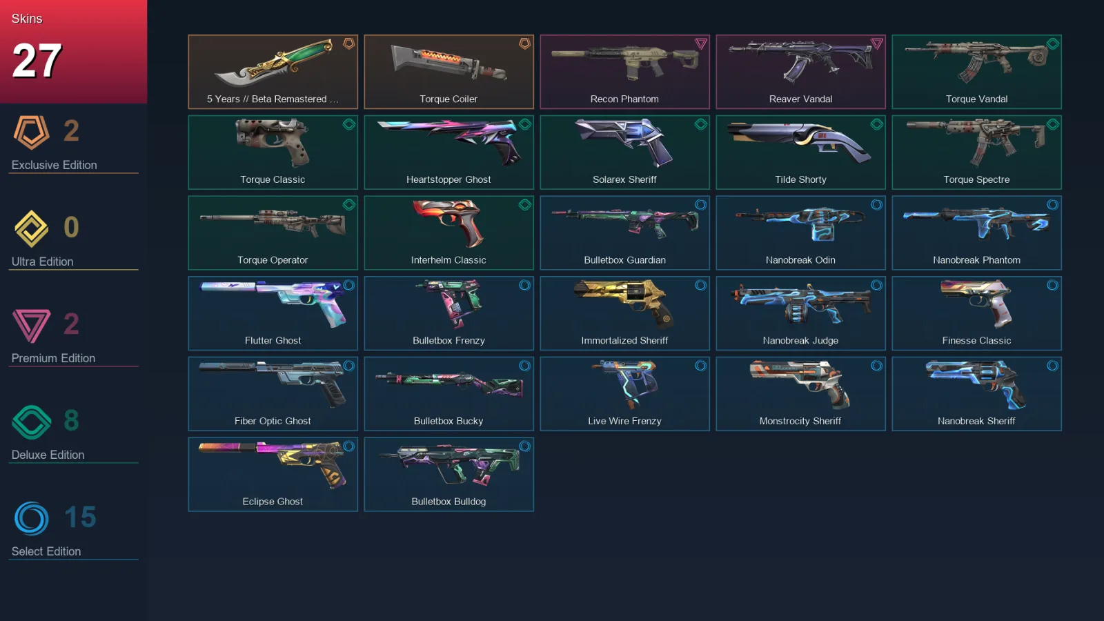 EU | Lv252 | Unranked | 27 Skin | 28 Agent | 81 Buddy