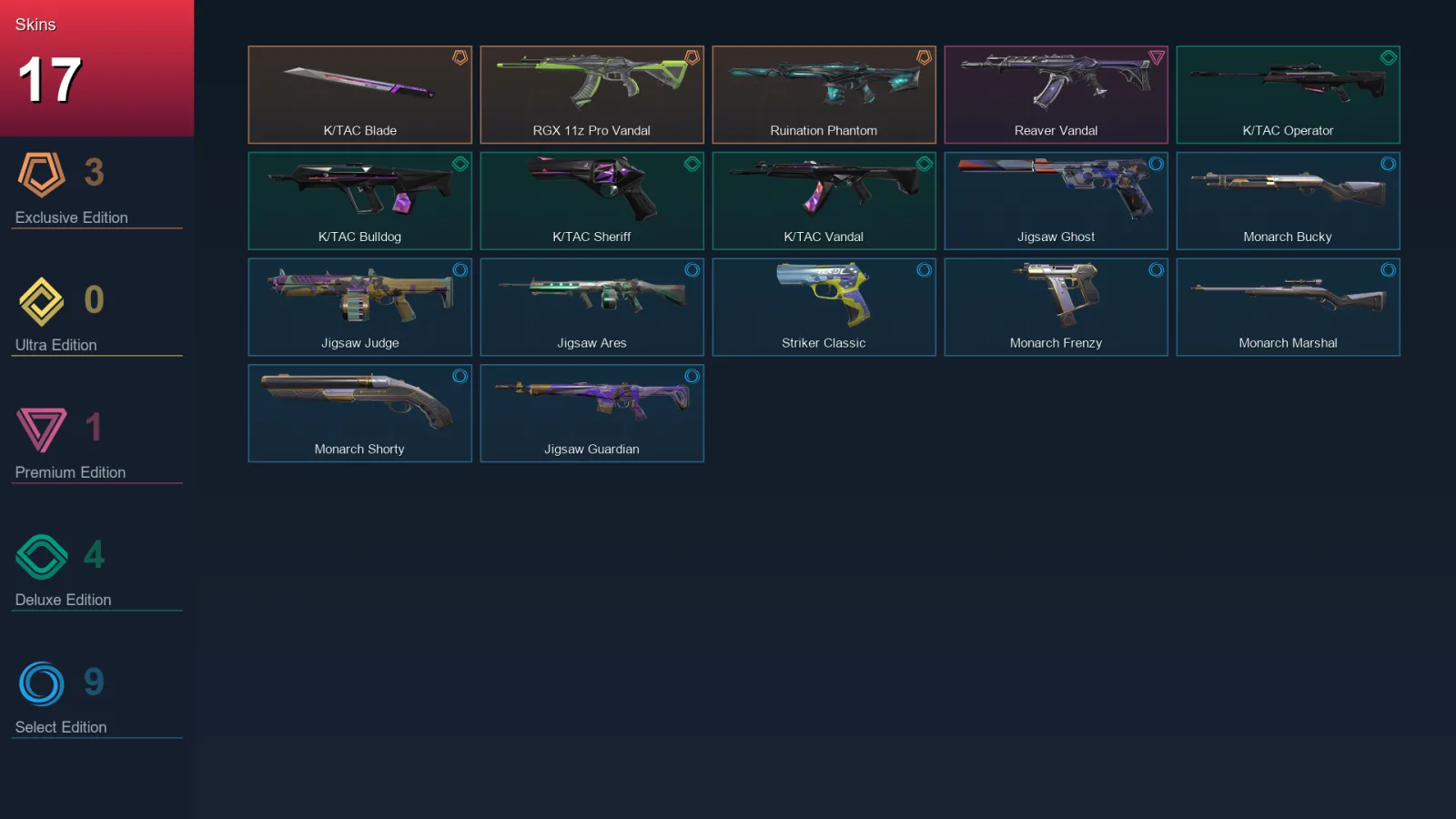 AP | Lv91 | Unranked | 17 Skin | 19 Agent | 42 Buddy