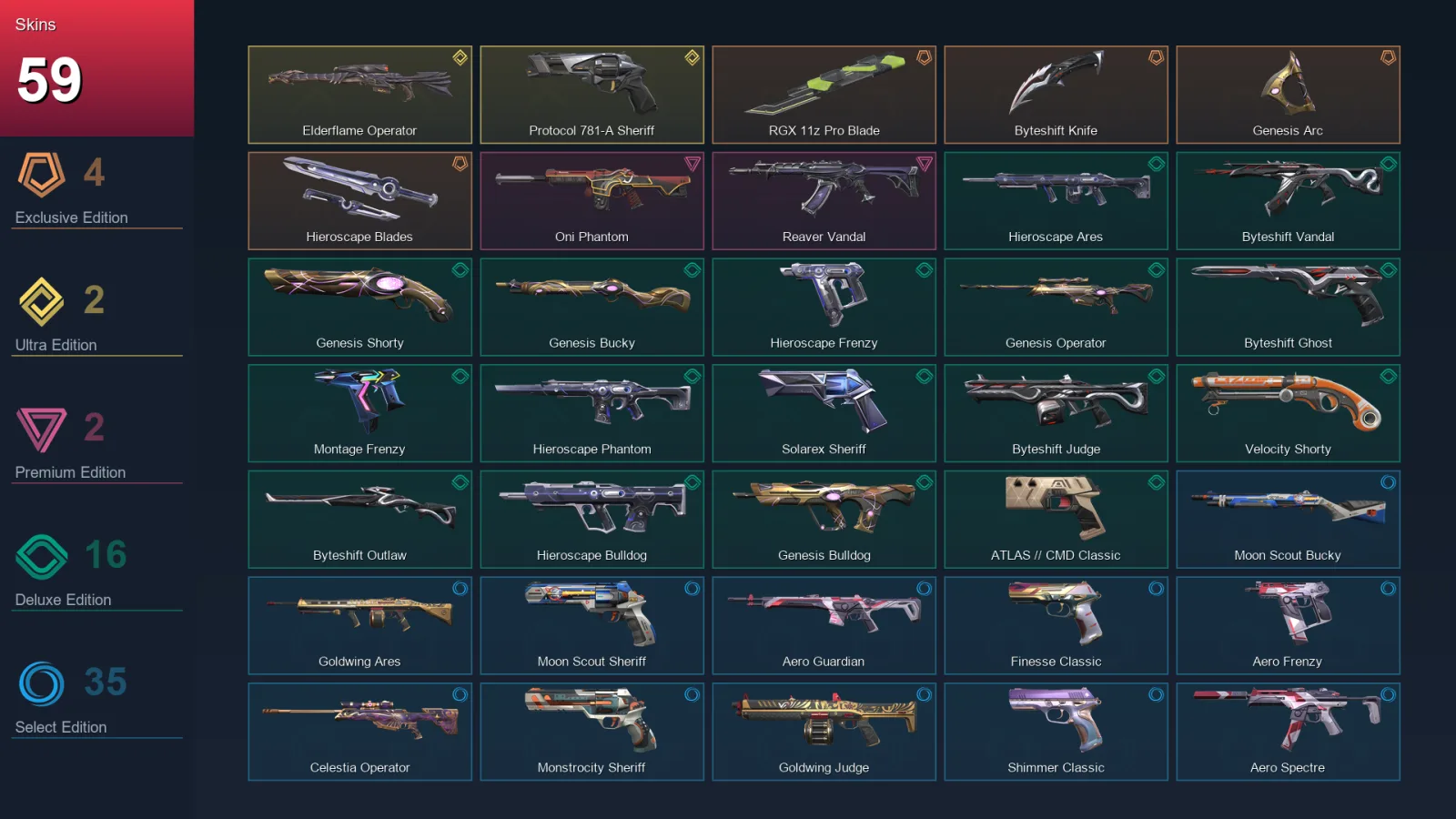 AP | Lv303 | Unranked | 59 Skin | 29 Agent | 123 Buddy