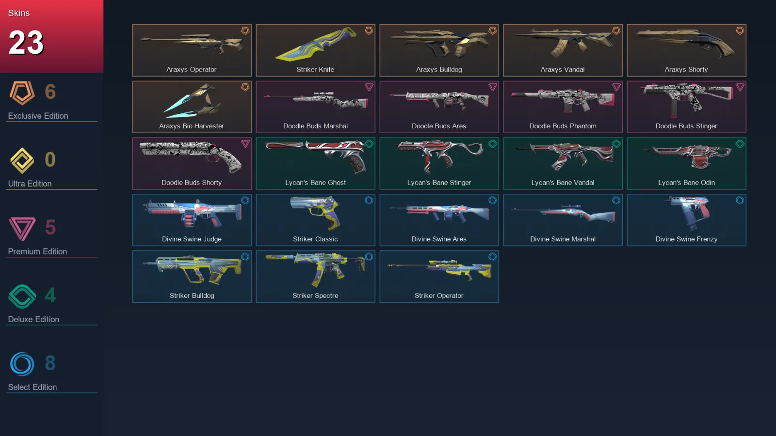 AP | Lv43 | Unranked | 23 Skin | 16 Agent | 21 Buddy