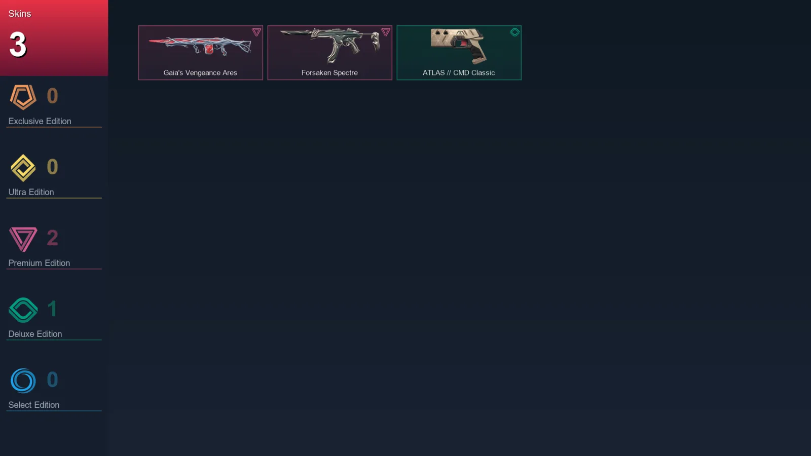 AP | Lv107 | Unranked | 3 Skin | 28 Agent | 39 Buddy — Forsaken Spectre