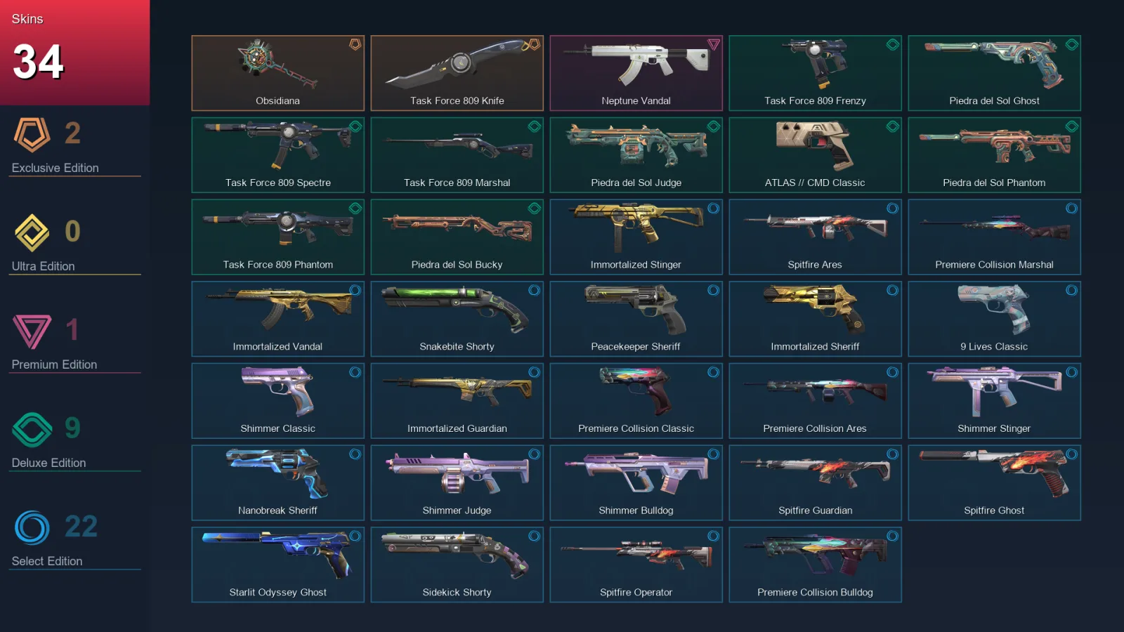 AP | Lv240 | Unranked | 34 Skin | 27 Agent | 83 Buddy