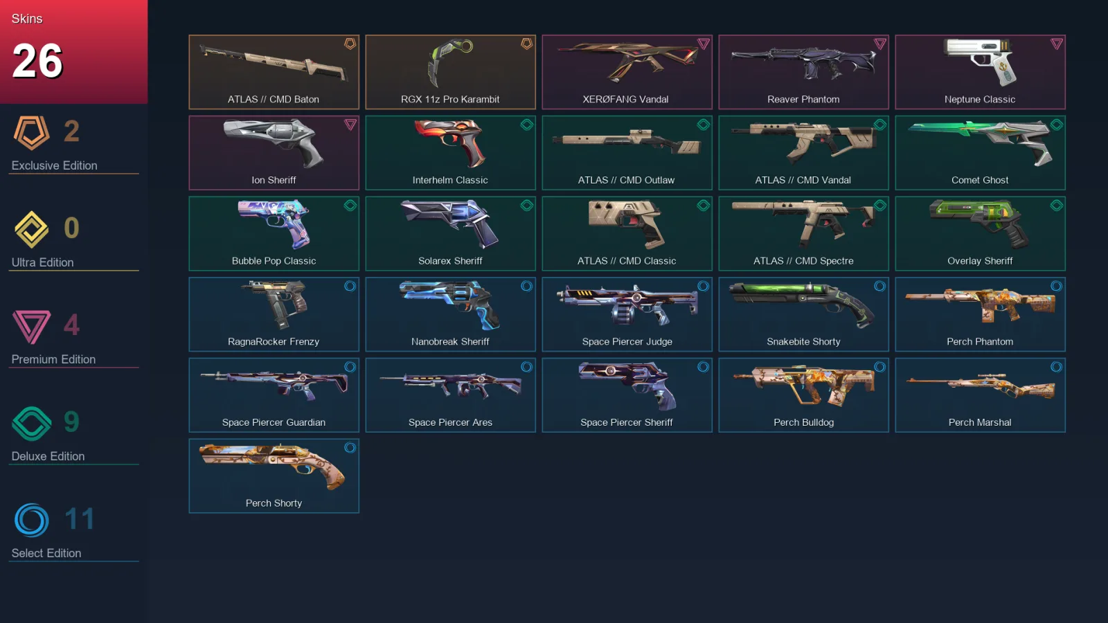 EU | Lv138 | Unranked | 26 Skin | 29 Agent | 61 Buddy — Valorant account