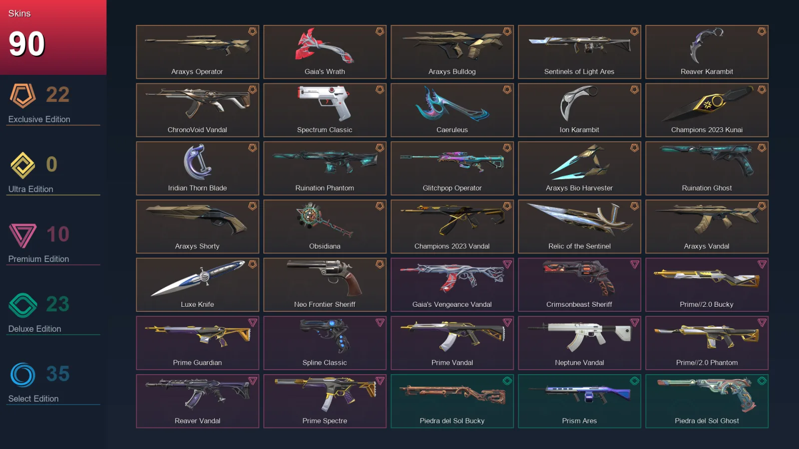 NA | Lv119 | Unranked | 90 Skin | 25 Agent | 61 Buddy
