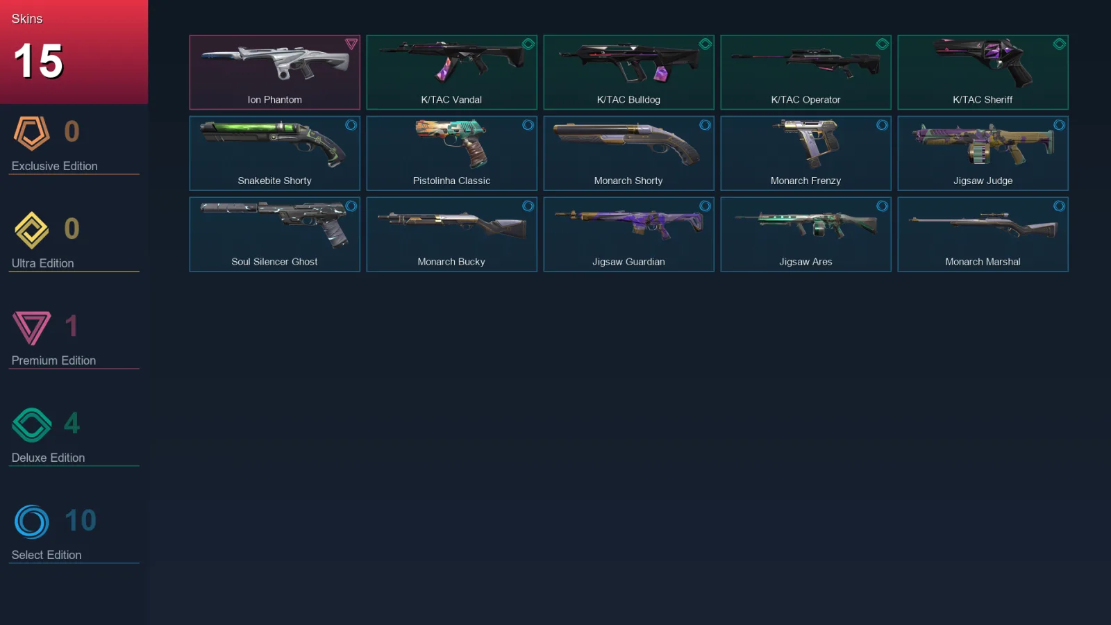 NA | Lv81 | Unranked | 15 Skin | 17 Agent | 35 Buddy