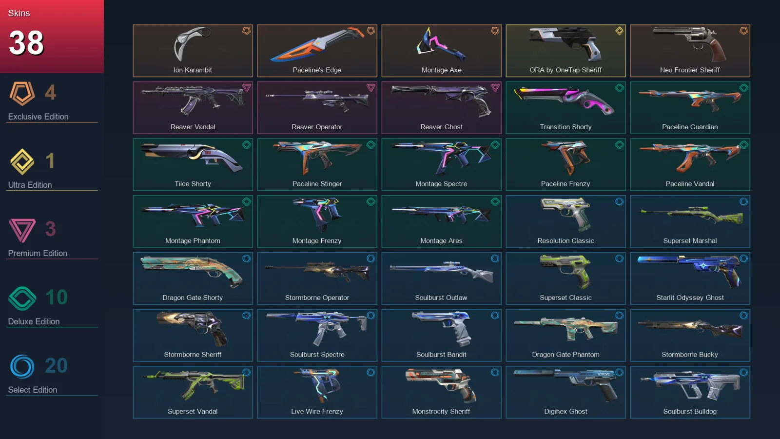 EU | Lv147 | Unranked | 38 Skin | 29 Agent | 68 Buddy