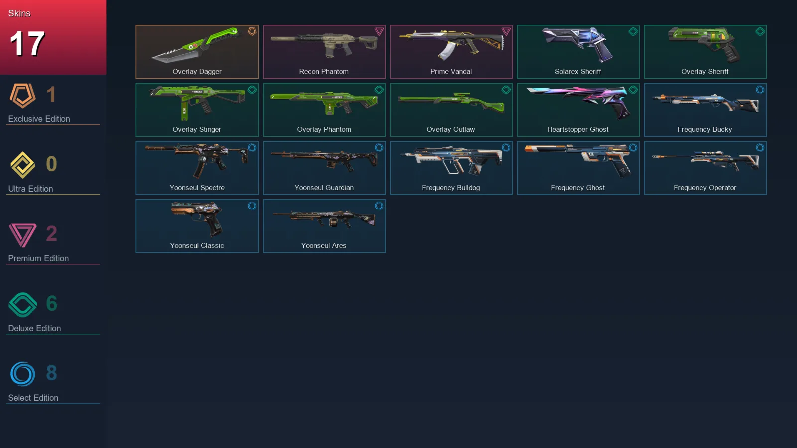 EU | Lv106 | Unranked | 17 Skin | 28 Agent | 31 Buddy