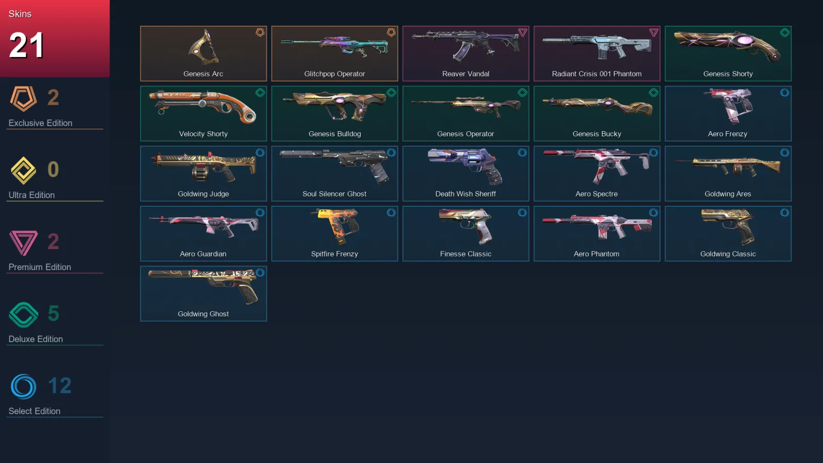 AP | Lv122 | Unranked | 21 Skin | 23 Agent | 55 Buddy