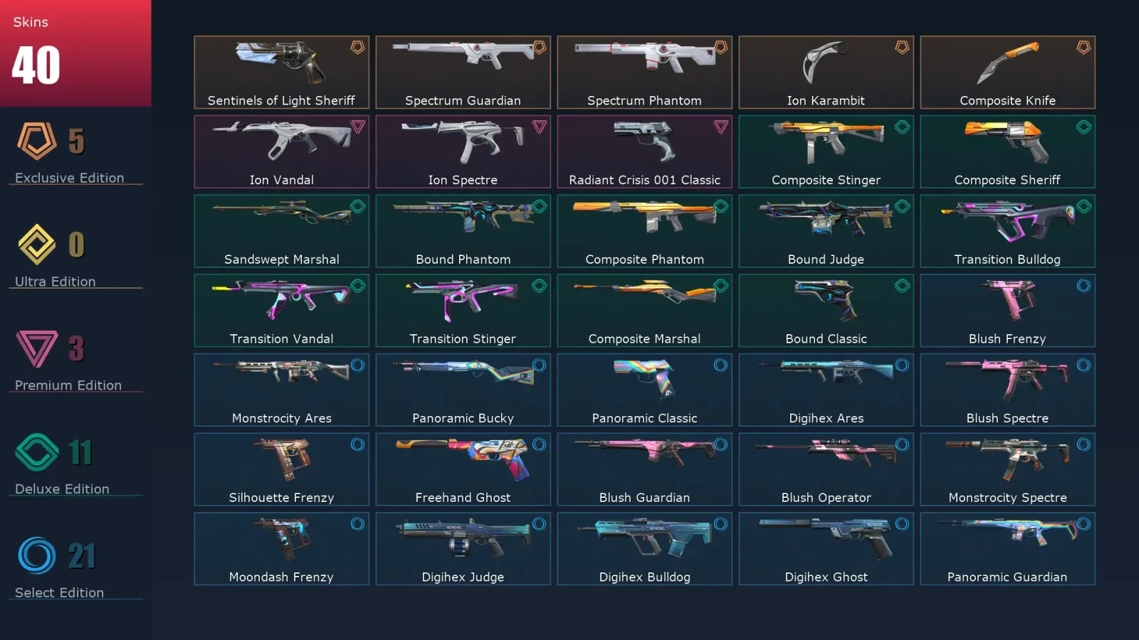 [Valorant] | EU | Level 50 | 17 Agents | 40 Skins — Valorant account