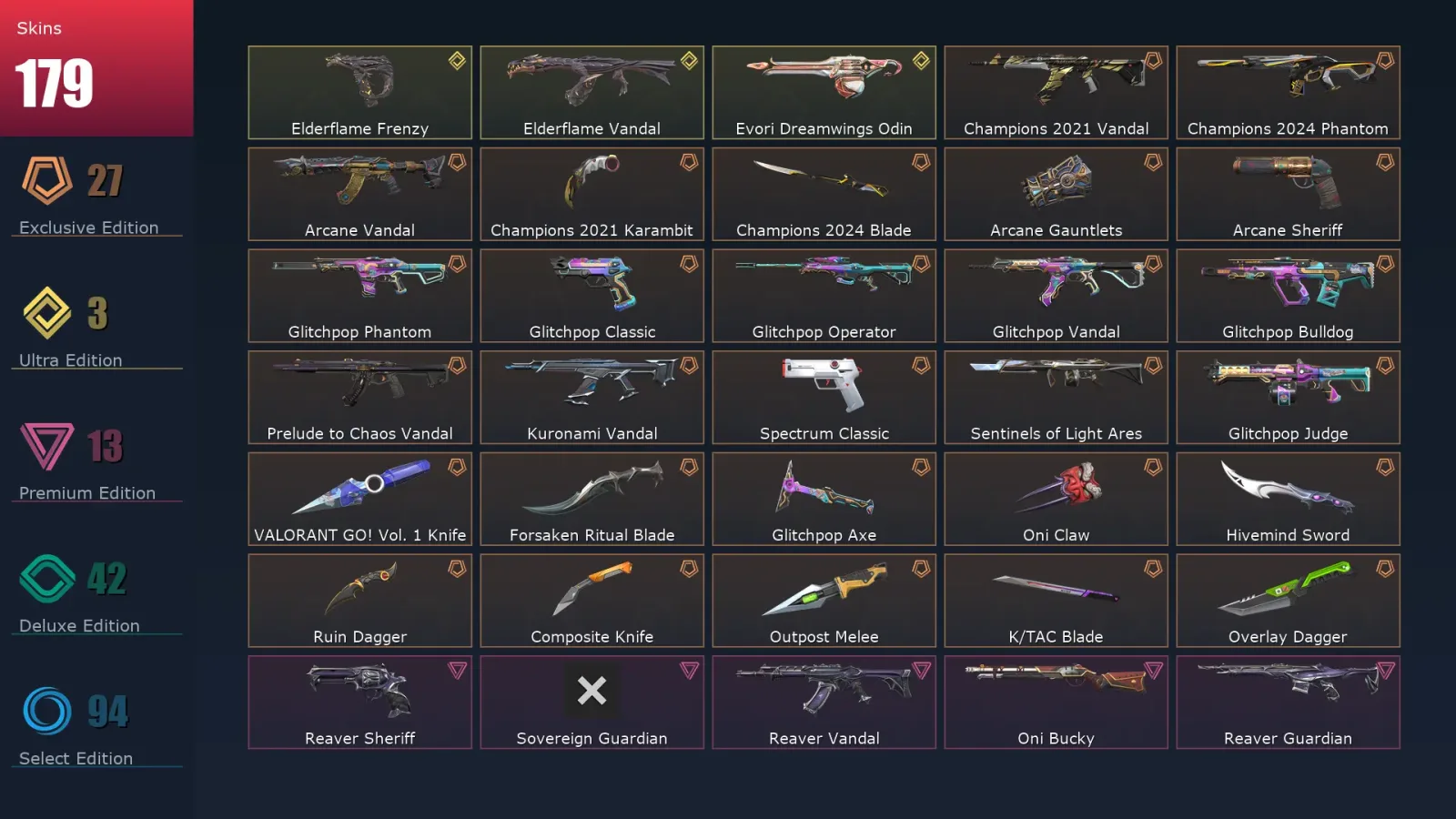 [Valorant] | EU | Level 258 | 28 Agents | 179 Skins — Valorant account