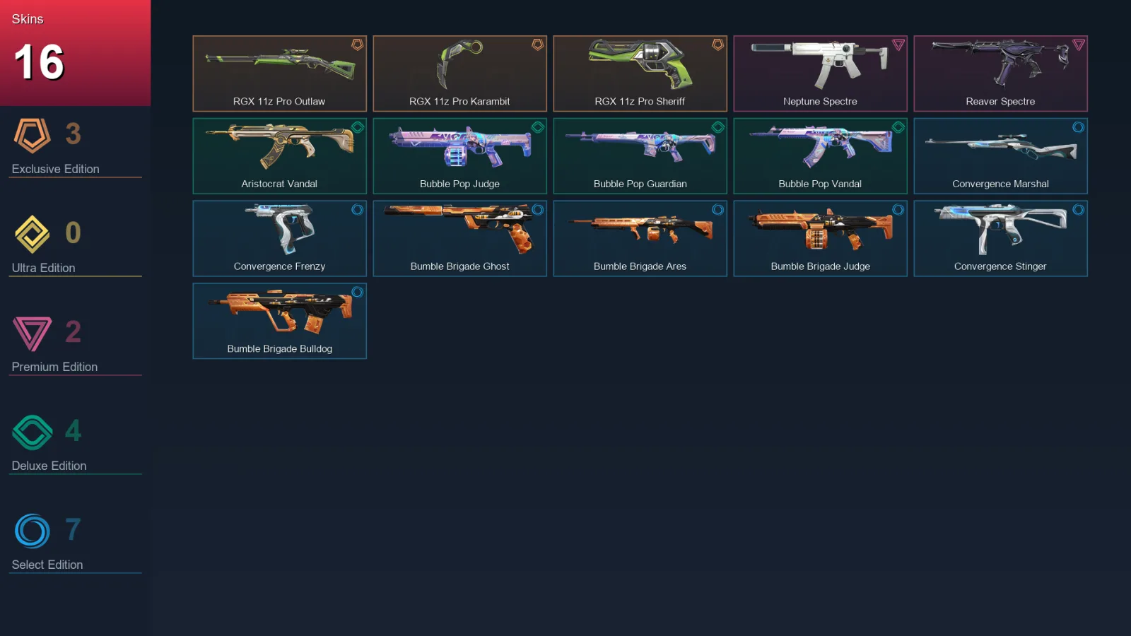 AP | Lv27 | Unranked | 16 Skin | 10 Agent | 12 Buddy — Valorant account