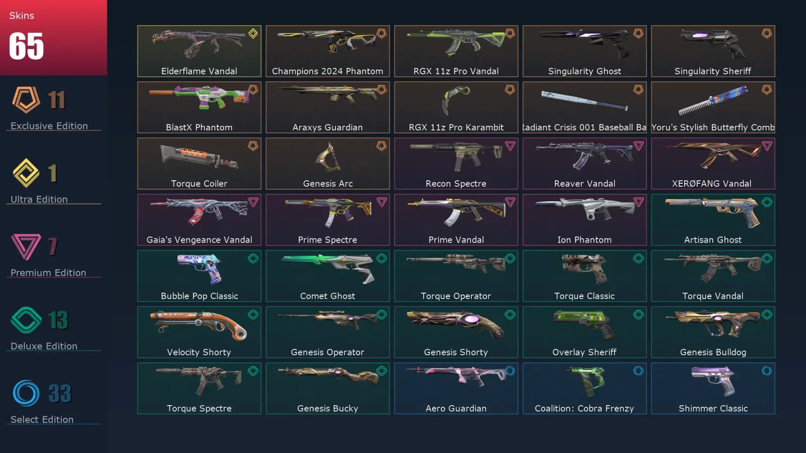 [Valorant] | EU | Level 266 | Platinum 2 | 28 Agents | 65 Skins — Valorant account