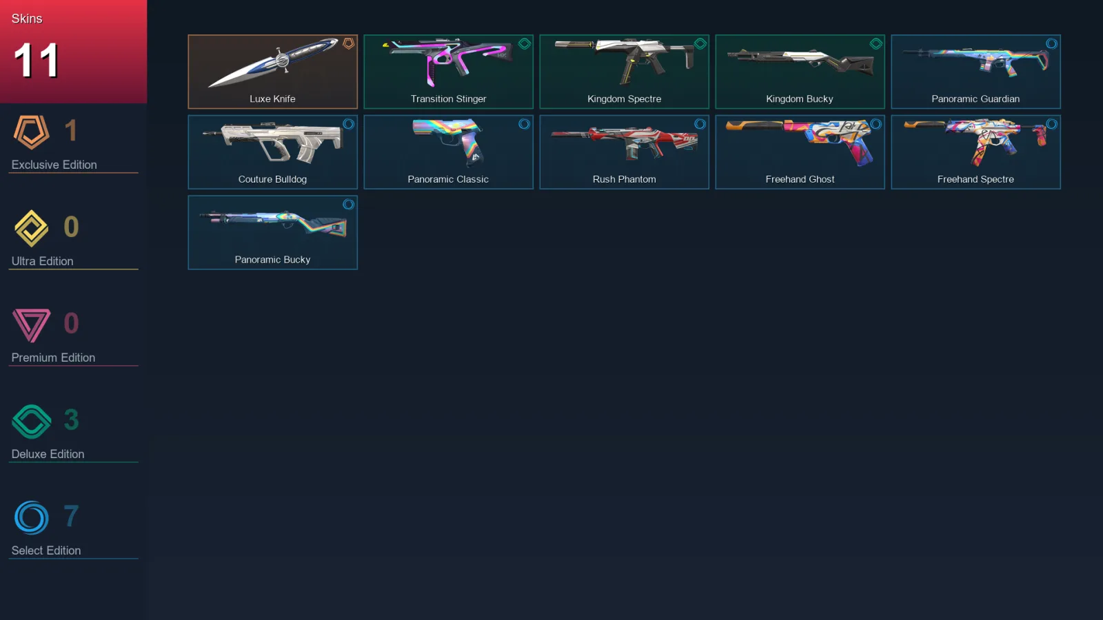NA | Lv27 | Unranked | 11 Skin | 29 Agent | 13 Buddy